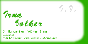 irma volker business card