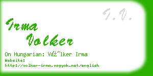 irma volker business card